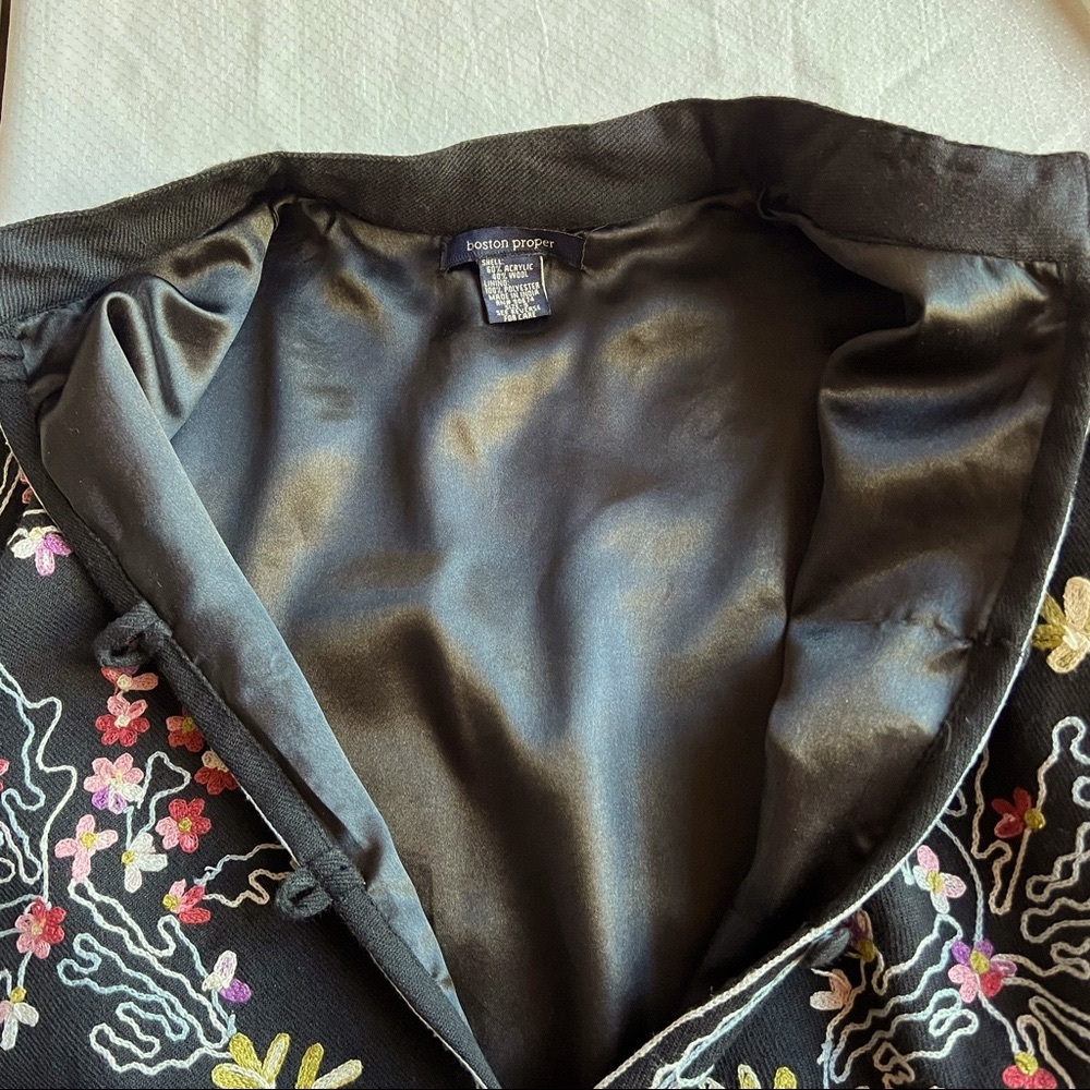 BOSTON PROPER Crewel Embroidered Blazer/Jacket - Picture 11 of 12
